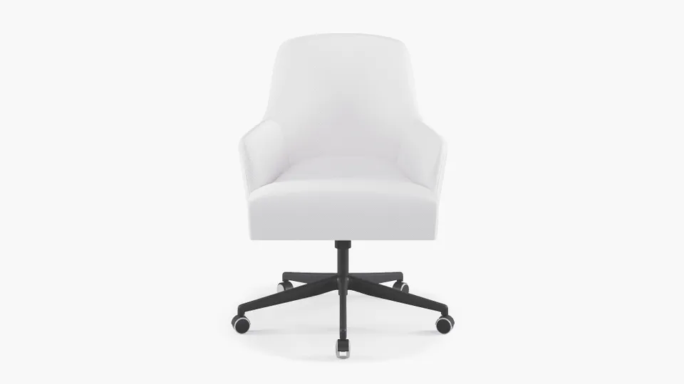 Modern Task Chair, White Twill
