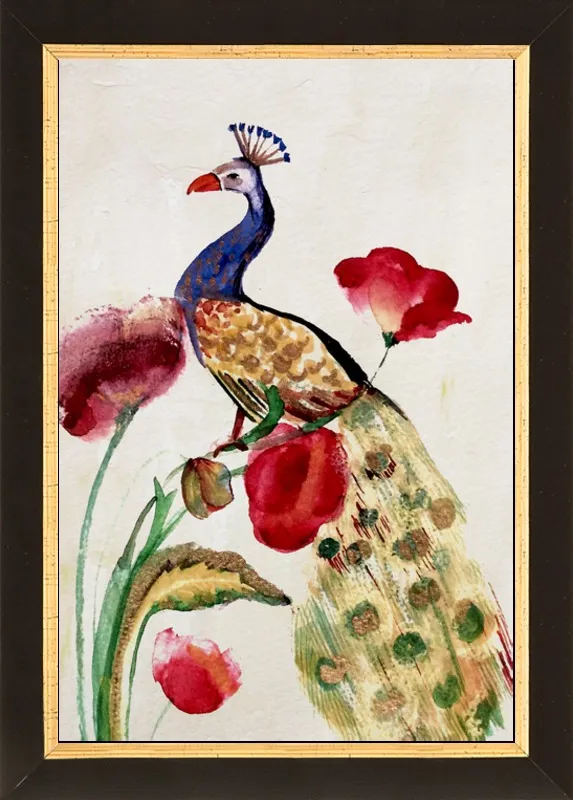 blue gold peacock by Ruti Shaashua for Artfully Walls
