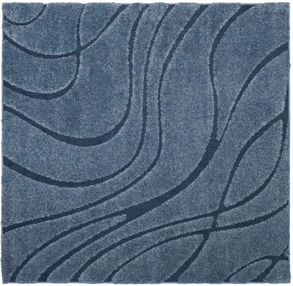 Arlo Home Woven Area Rug, SG471-6065, Light Blue/Blue,  6' 7" X 6' 7" Square
