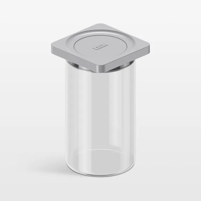 cliik Medium Grey Press Glass Canister