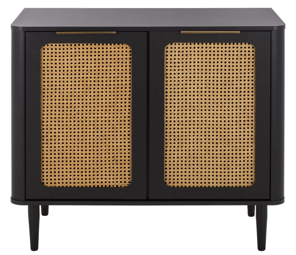 Brey 2 Door Compact Sideboard - Black / Brass