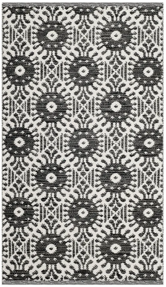 Arlo Home Hand Woven Area Rug, MTK612A, Black/Ivory,  2' 3" X 7'