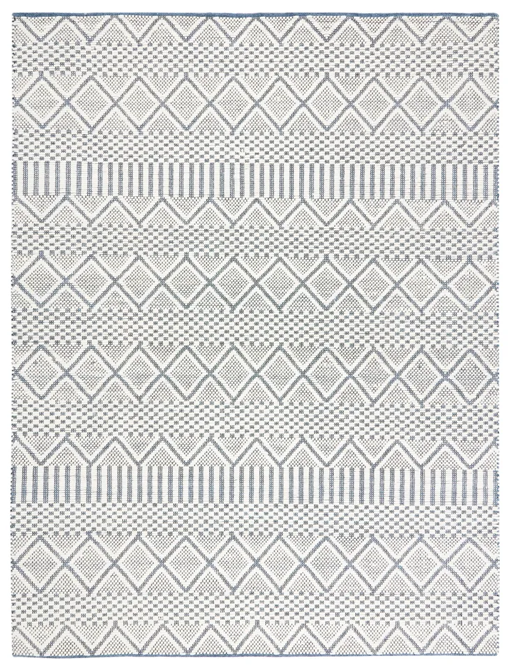 Safavieh Couture Natura Collection Hand Woven Area Rug, Ivory / Blue, 8' x 10'