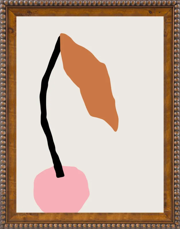 Pink fruit with leaf by Jessica Nielsen for Artfully Walls