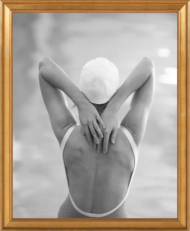 The Swimmer with a white  cap by Lucy Snowe for Artfully Walls