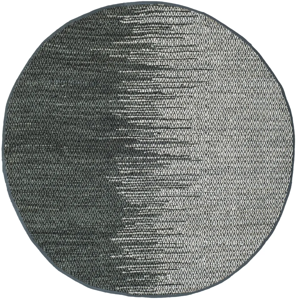 Arlo Home Hand Woven Area Rug, VTL388B, Light Grey/Charcoal,  6' X 6' Round