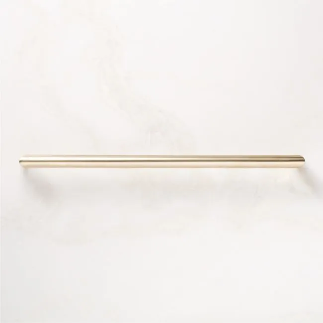 Curveaux Curved Unlacquered Polished Brass Cabinet Handle 12''