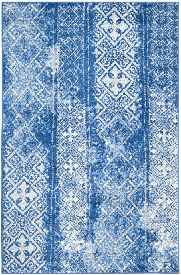 Arlo Home Woven Area Rug, ADR111F, Silver/Blue,  5' 1" X 7' 6"