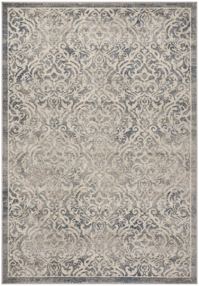 Arlo Home Woven Area Rug, BNT810G, Light Grey/Blue,  4' X 6'