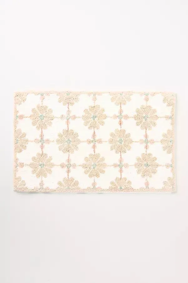 Daisy Tile Tufted Cotton Bath Mat
