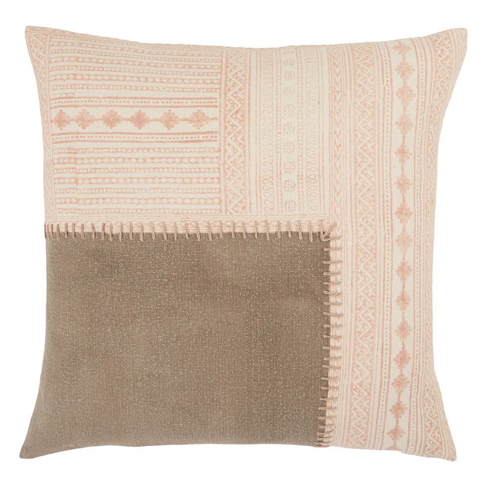 Vibe by Ayami Tribal Light Pink/ Gray Pillow Cover (20" Square)