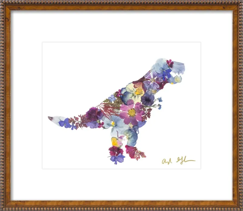 Pressed Flower T-Rex by Ayla Graham for Artfully Walls