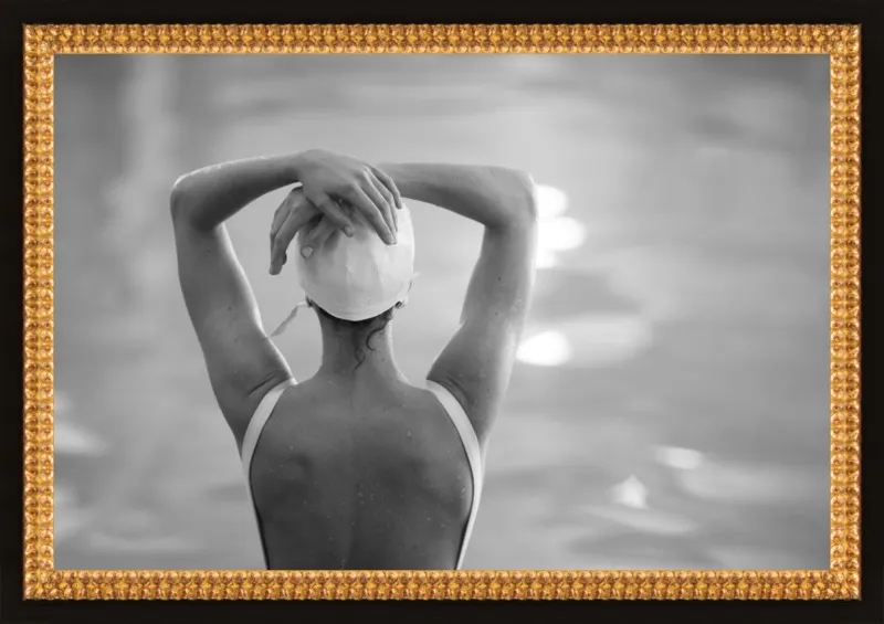 Woman Swimmer in a White Cap by Lucy Snowe for Artfully Walls