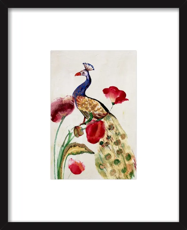 blue gold peacock by Ruti Shaashua for Artfully Walls