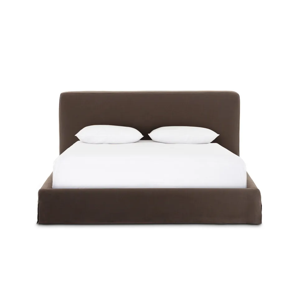 Aidan Slipcover Bed - Savoy Coffee