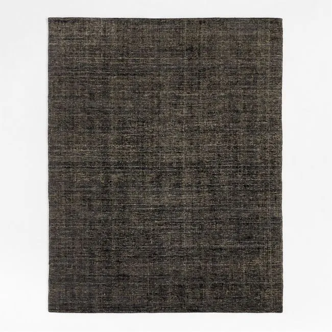 Whistler Viscose and Jute Blend Handwoven Charcoal Black Area Rug 9'x12'