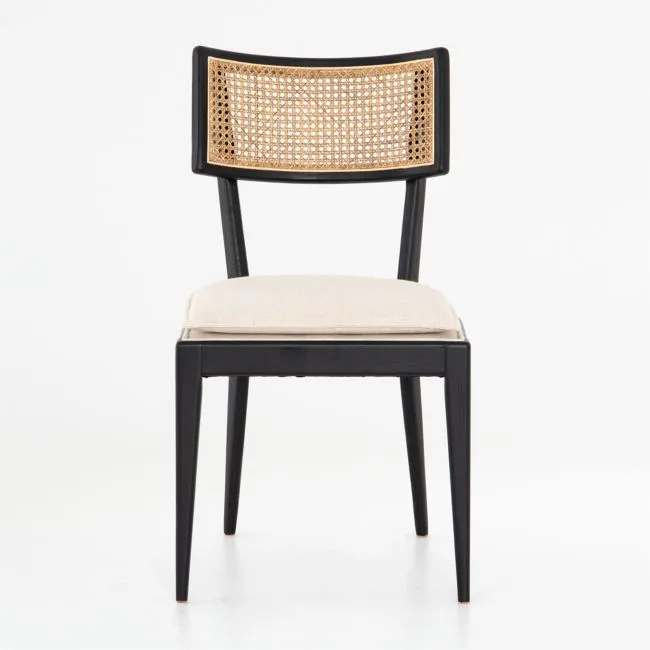 Libby Black Wood and Natural Cane Dining Chair, Set of 4