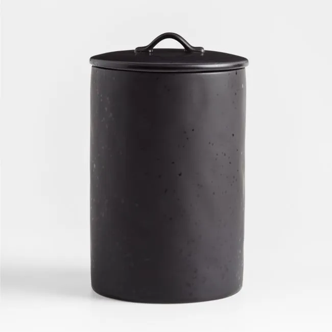 Marin Extra-Large Matte Black Stoneware Canister