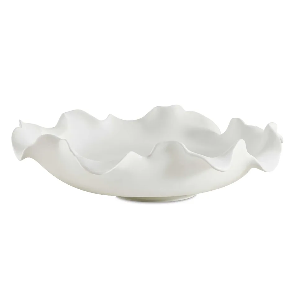 Wave Crest White Outdoor Bowl
