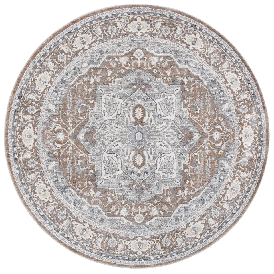 Lauren Ralph Lauren Collection Clover Rug, Beige/Light Grey, 6'7" Round