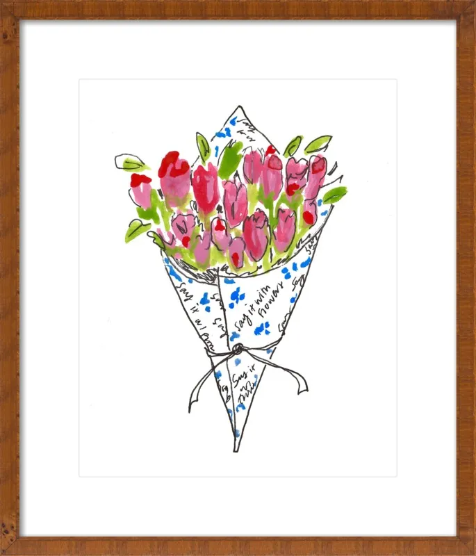 Bodega Flowers in Blue and Pink by Larsen McDowell for Artfully Walls