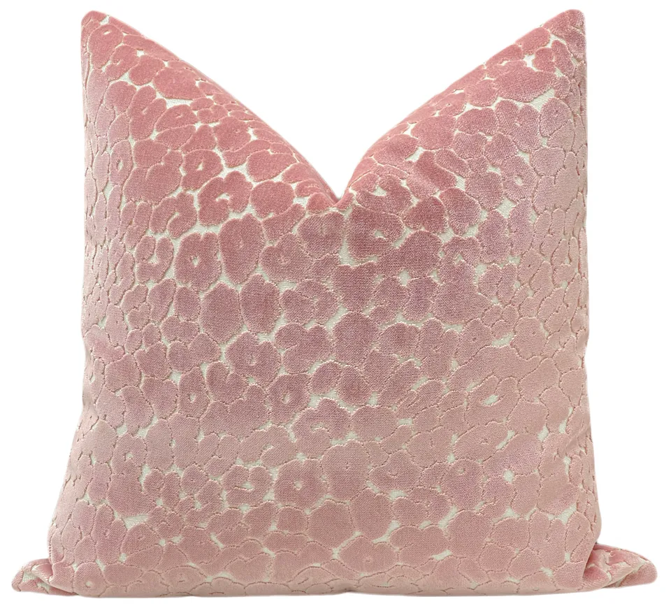 LEOPARD CUT VELVET // PINK PEONY - 14" X 36"