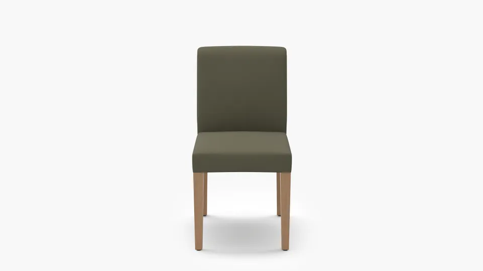Signature Dining Chair, Olive Everyday Linen, Natural Square Tapered Leg