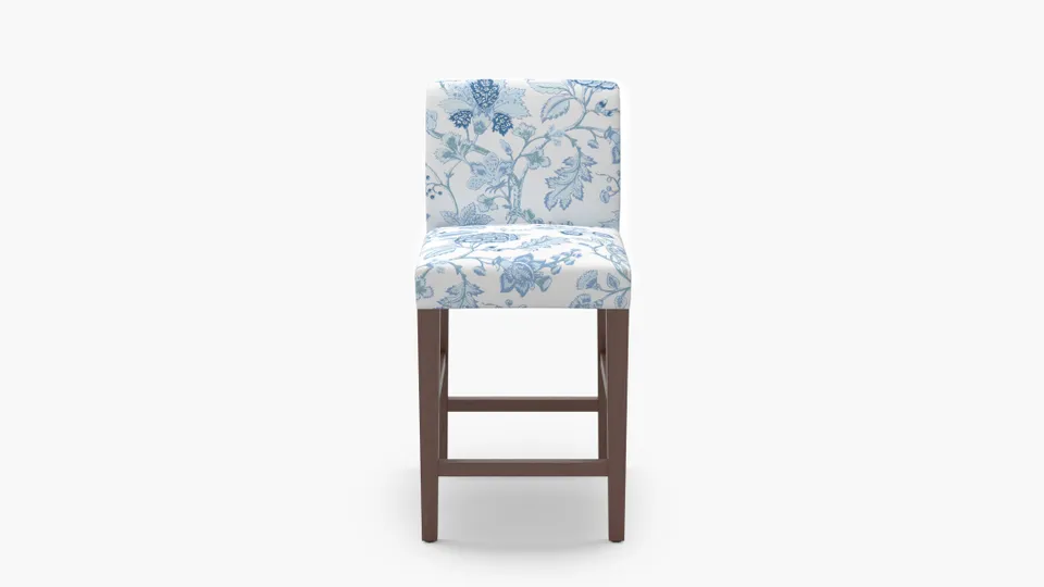 Signature Dining Counter Stool, Delft La Vendee, Walnut Square Tapered Leg