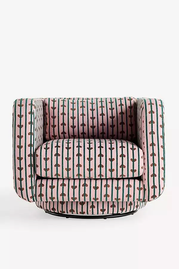 Lulu Madeline Jacquard Swivel Chair