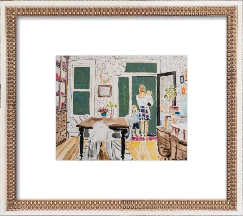 Dining Room with Wallpaper by Kate Lewis for Artfully Walls