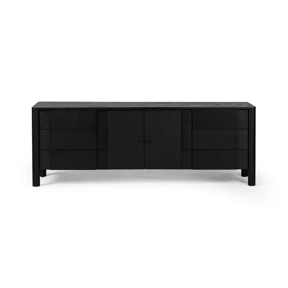 Pollard Media Console-Brushed Ebony Oak