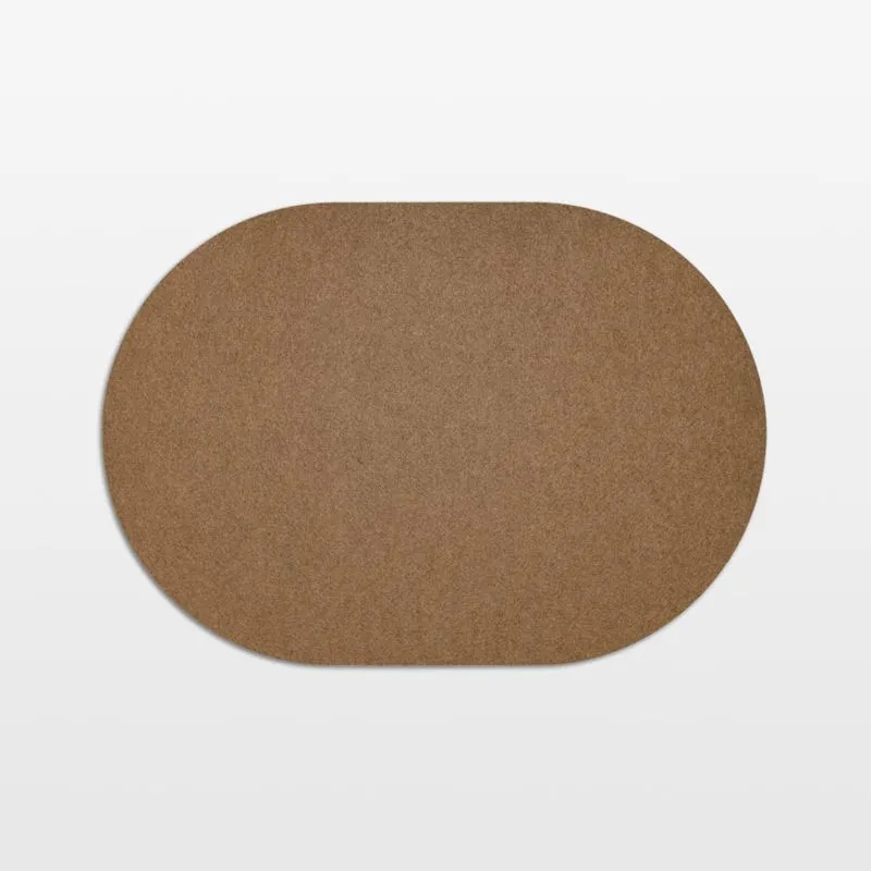 Cashmere Brown Felt Oval Placemats, Set of 4