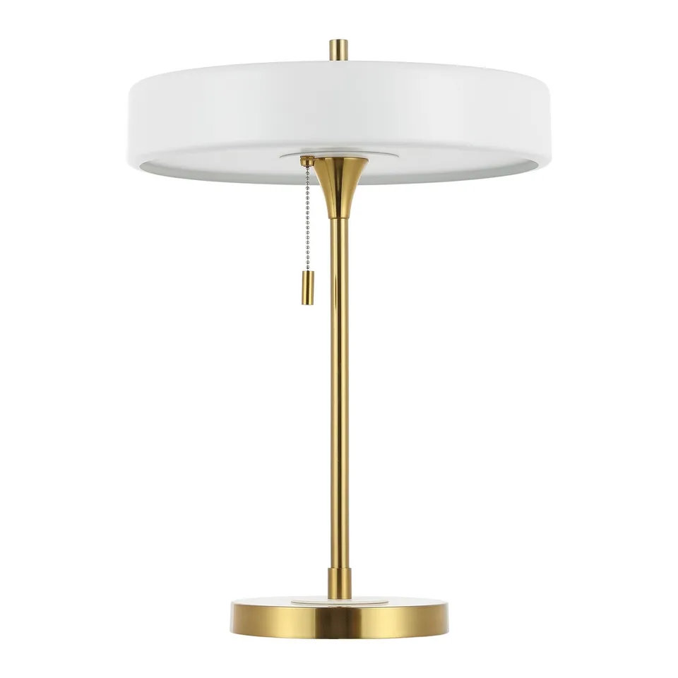 Decker 19.25 Inch Table Lamp - White/Brass