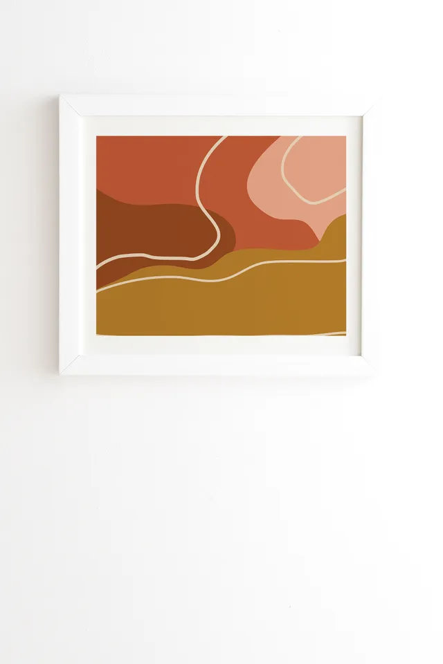 Abstract Organic Shapes In Zen by June Journal - Framed Wall Art Basic White 12" x 12"