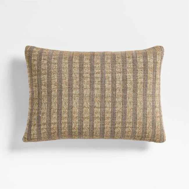 Modicum Stripe 22"x15" Smog Grey Throw Pillow Cover by Jeremiah Brent
