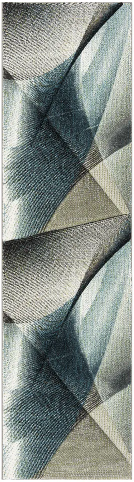 Arlo Home Woven Area Rug, HLW715D, Grey/Teal,  2' 3" X 8'