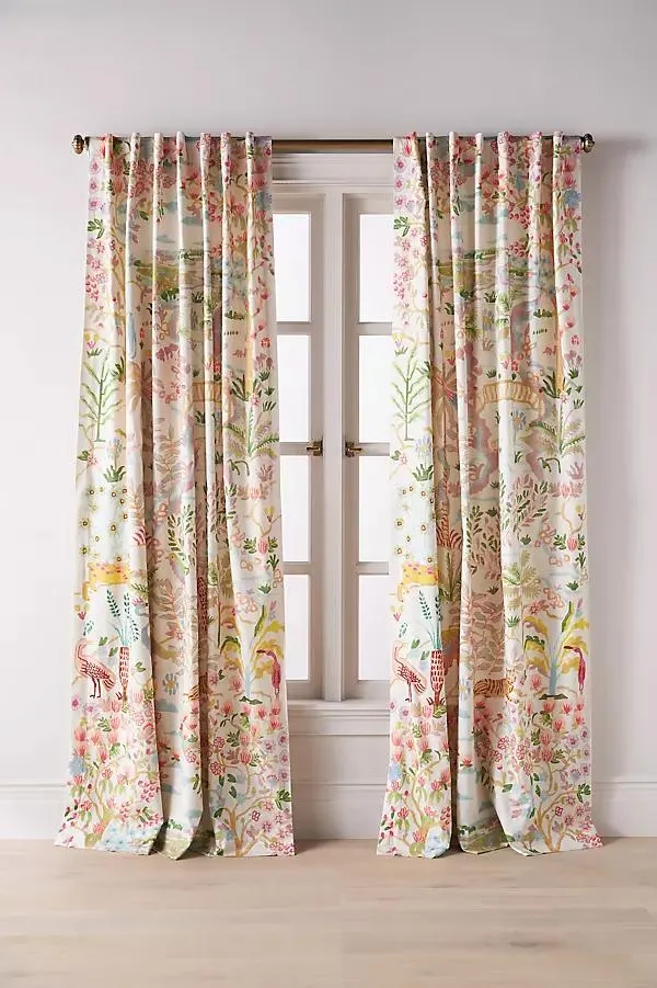Organic Cotton Tales Menagerie Printed Curtain