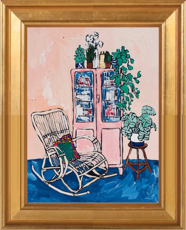 Rocking Chair In Pink Interior by Lara Lee Meintjes for Artfully Walls