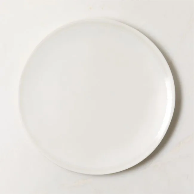 Hyacinth White Dinner Plate with Reactive Glaze