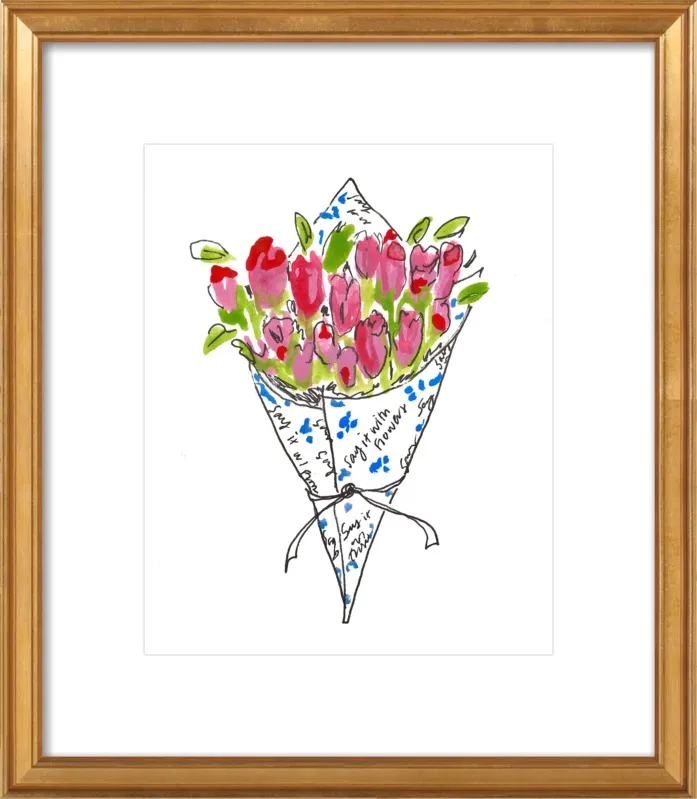 Bodega Flowers in Blue and Pink by Larsen McDowell for Artfully Walls