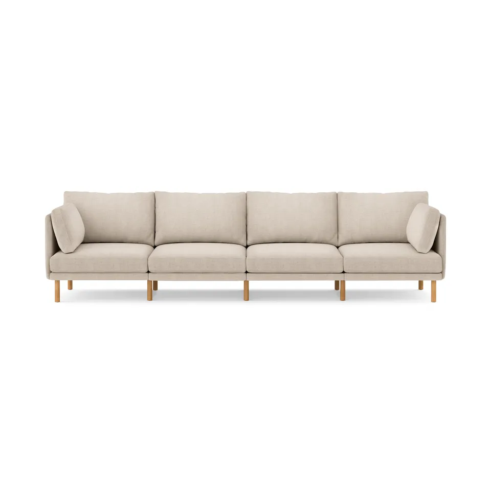 Field 4-Piece Sofa - Oatmeal - Performance Chenille / Oak - Wood