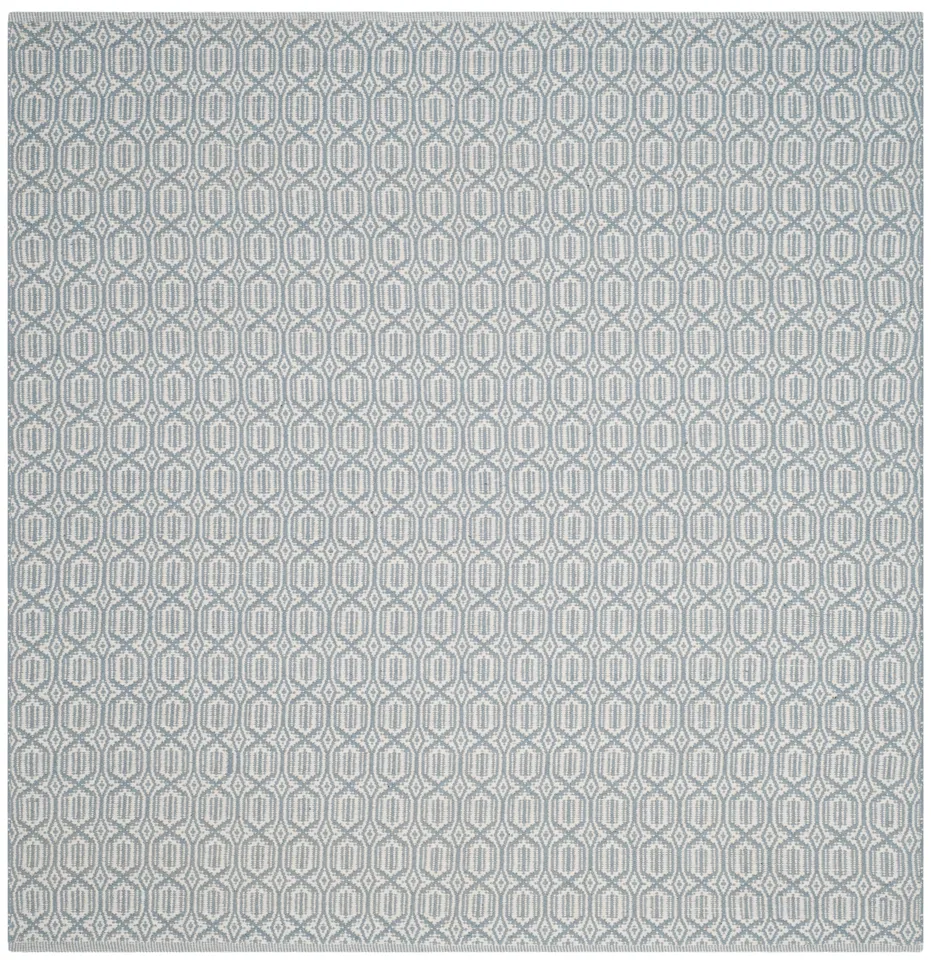 Arlo Home Hand Woven Area Rug, MTK333L, Ivory/Blue,  6' X 6' Square
