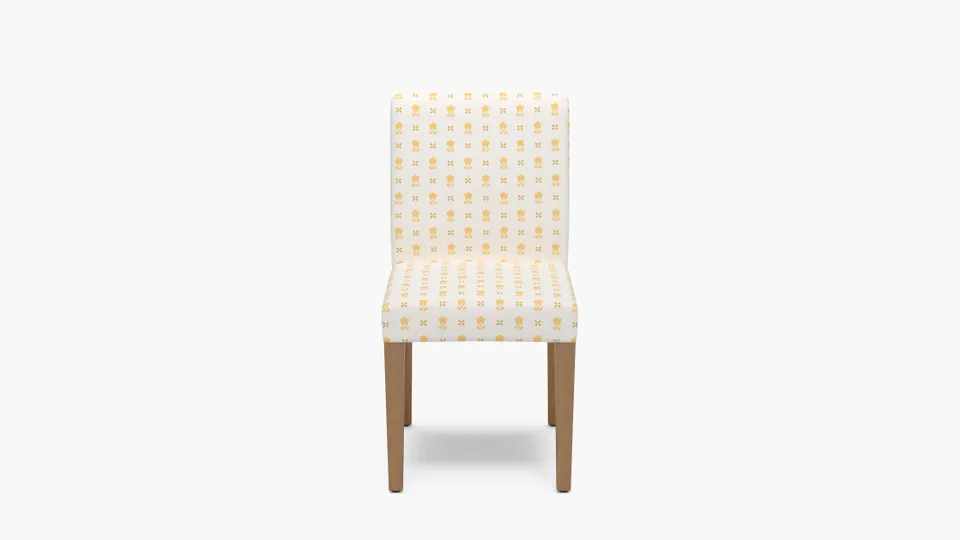 Signature Dining Chair, Buttercup Mod Fleur, Natural Square Tapered Leg