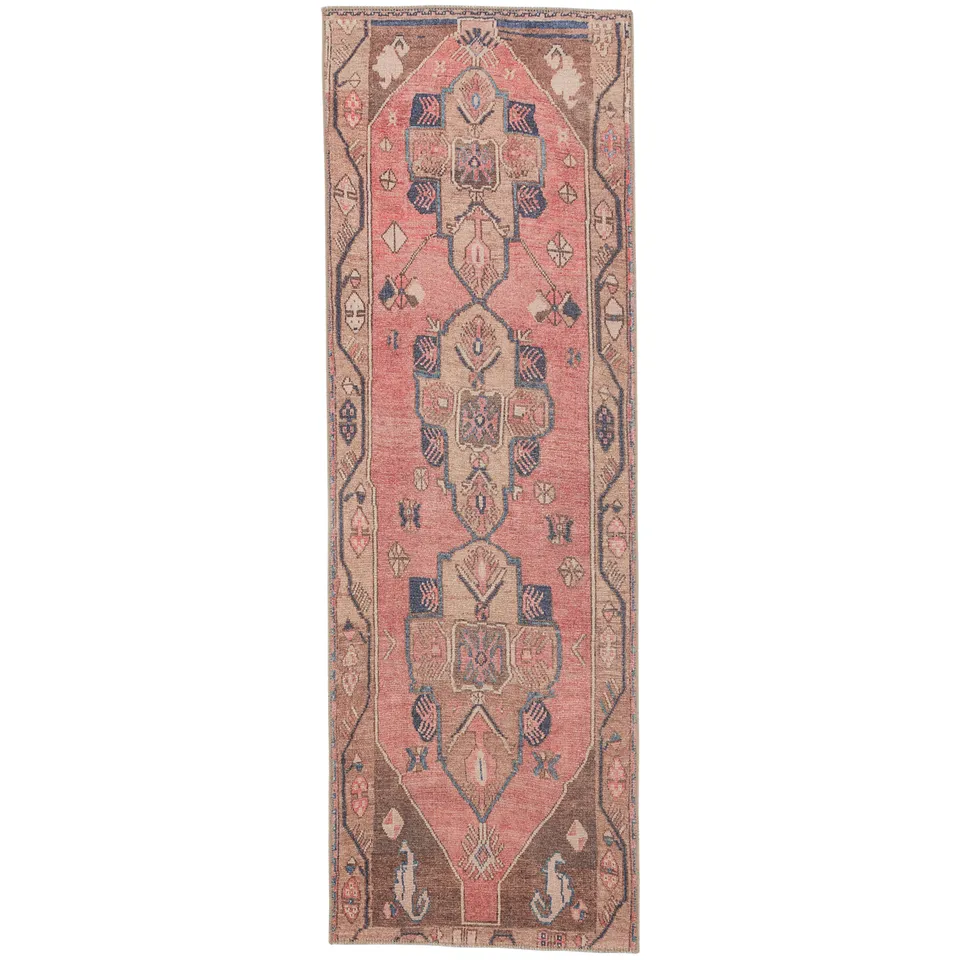 Vibe by Lani Medallion Pink/ Blue Runner Rug (2'6"X10')