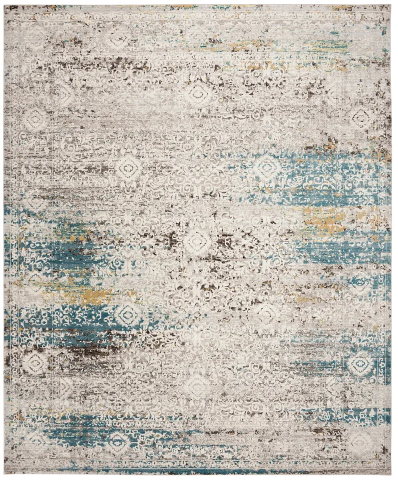 Arlo Home Woven Area Rug, ARA183B, Blue/Cream,  8' X 10'