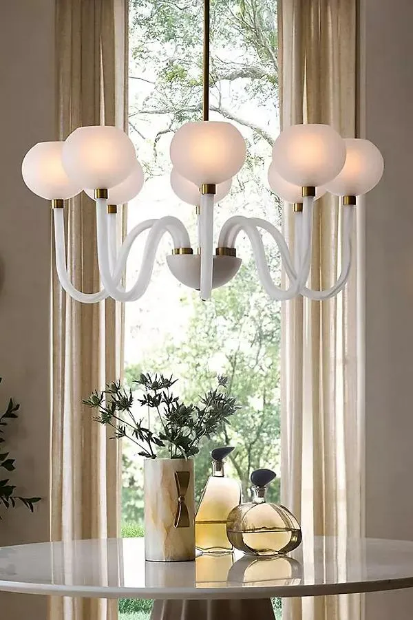 Tebaldi Venetian Inspired Etched Glass Chandelier