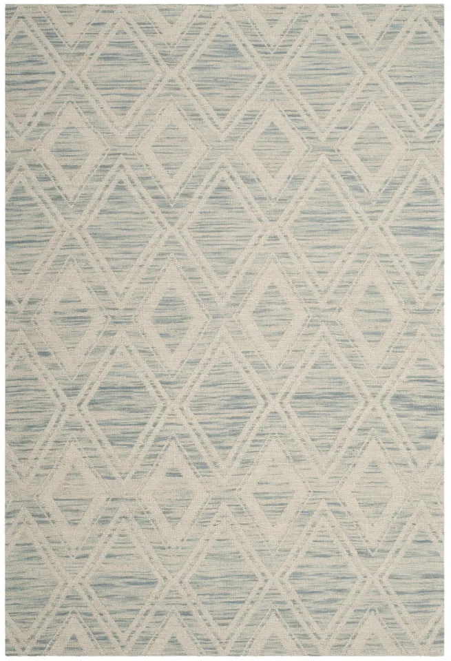 Arlo Home Hand Loomed Area Rug, MRB312B, Light Blue/Ivory,  4' X 6'