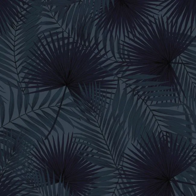 Palm Leaf Blue Wallpaper