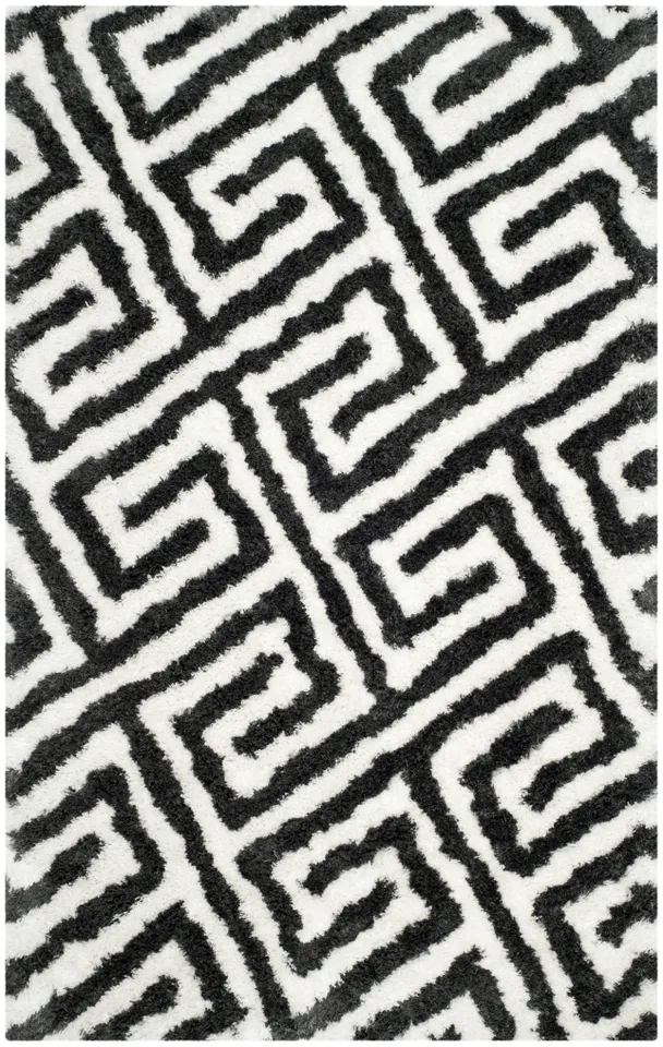 Arlo Home Hand Tufted Area Rug, BSG323D, Graphite/Ivory,  5' X 8'