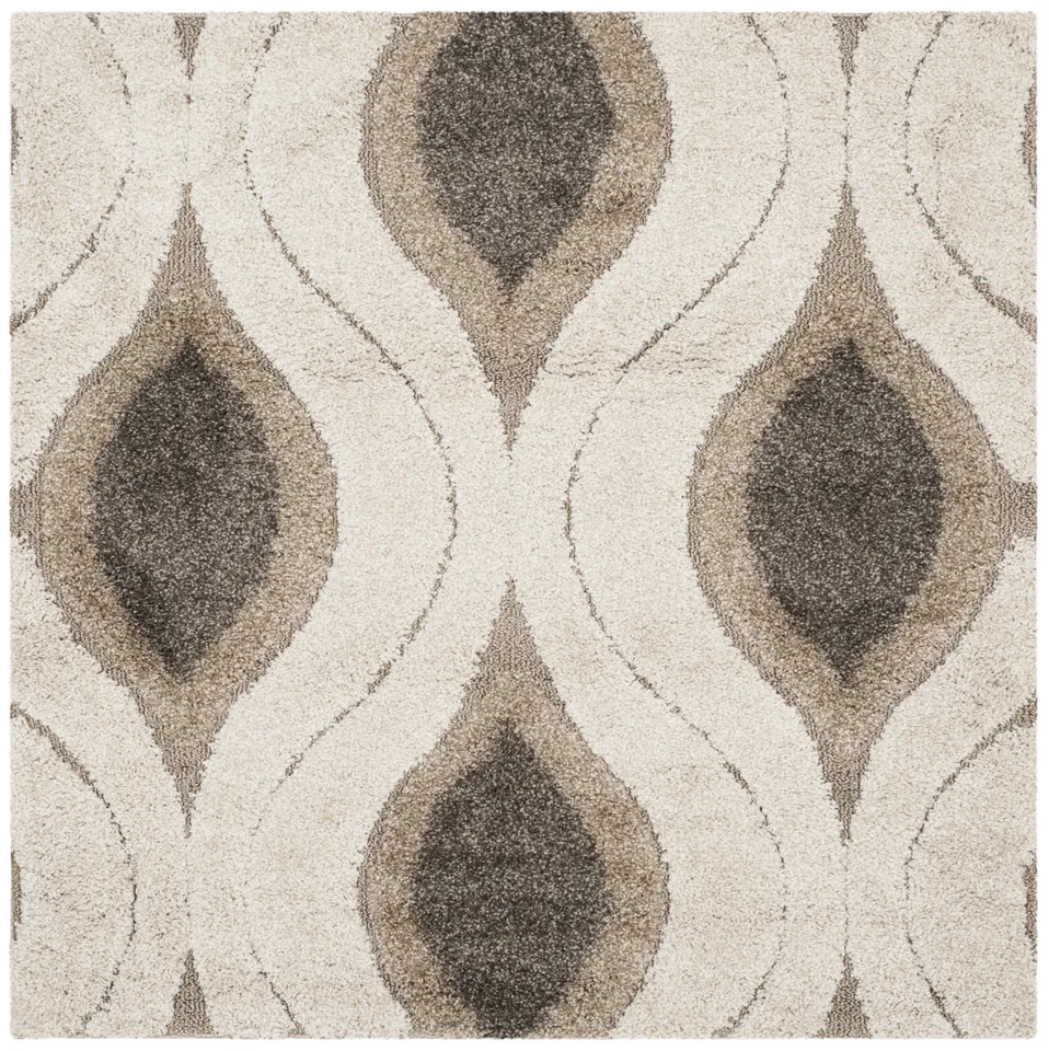Arlo Home Woven Area Rug, SG461-1179, Cream/Smoke,  4' X 4' Square